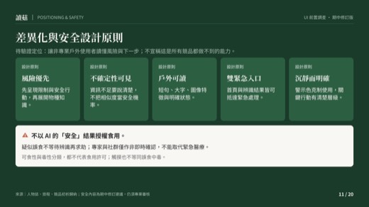 讀菇第 11 頁：差異化與安全設計原則